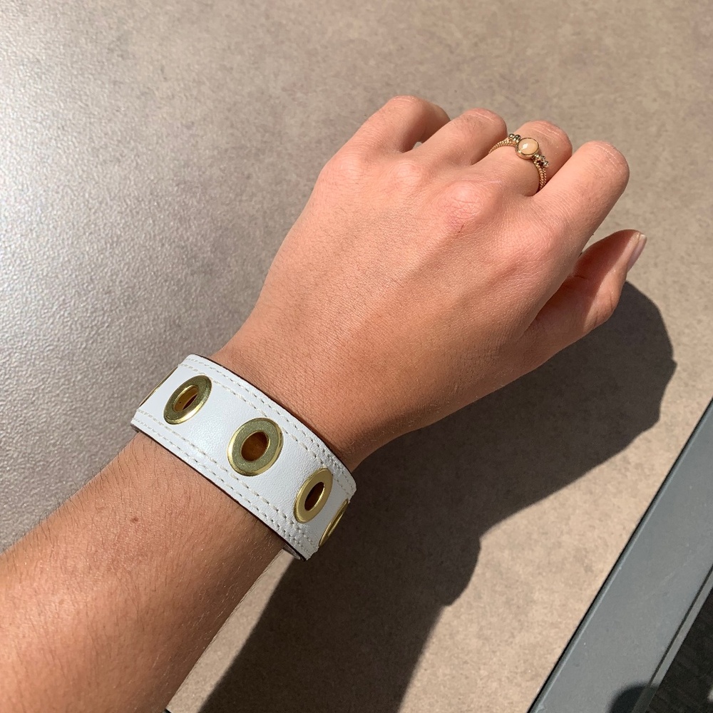 Coach Leather Grommet Bracelet Gem